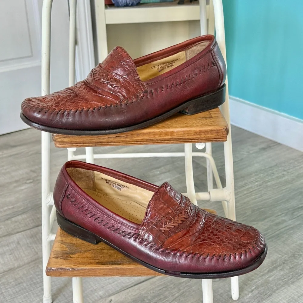Florsheim Imperial Genuine Caiman Alligator Leather Loafer (size 10)